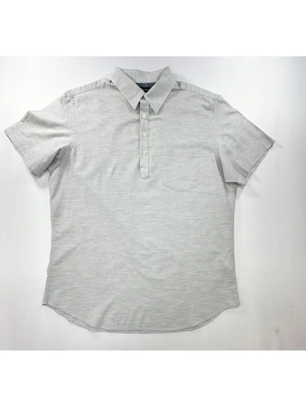 Banana Republic 1/4 Button Soft Wash Slim Polo Gray Mens L
